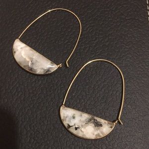 ‼️Anthropologie semi precious crescent hoops ‼️